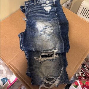 BKE Blue Distressed Ankle Jeans